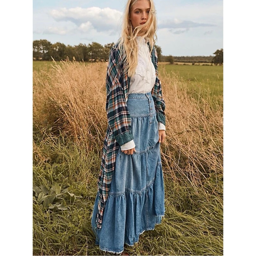 Free People Dreamweaver Tiered Maxi Skirt